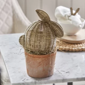 Beeld Rustic Rattan Easter Bunny